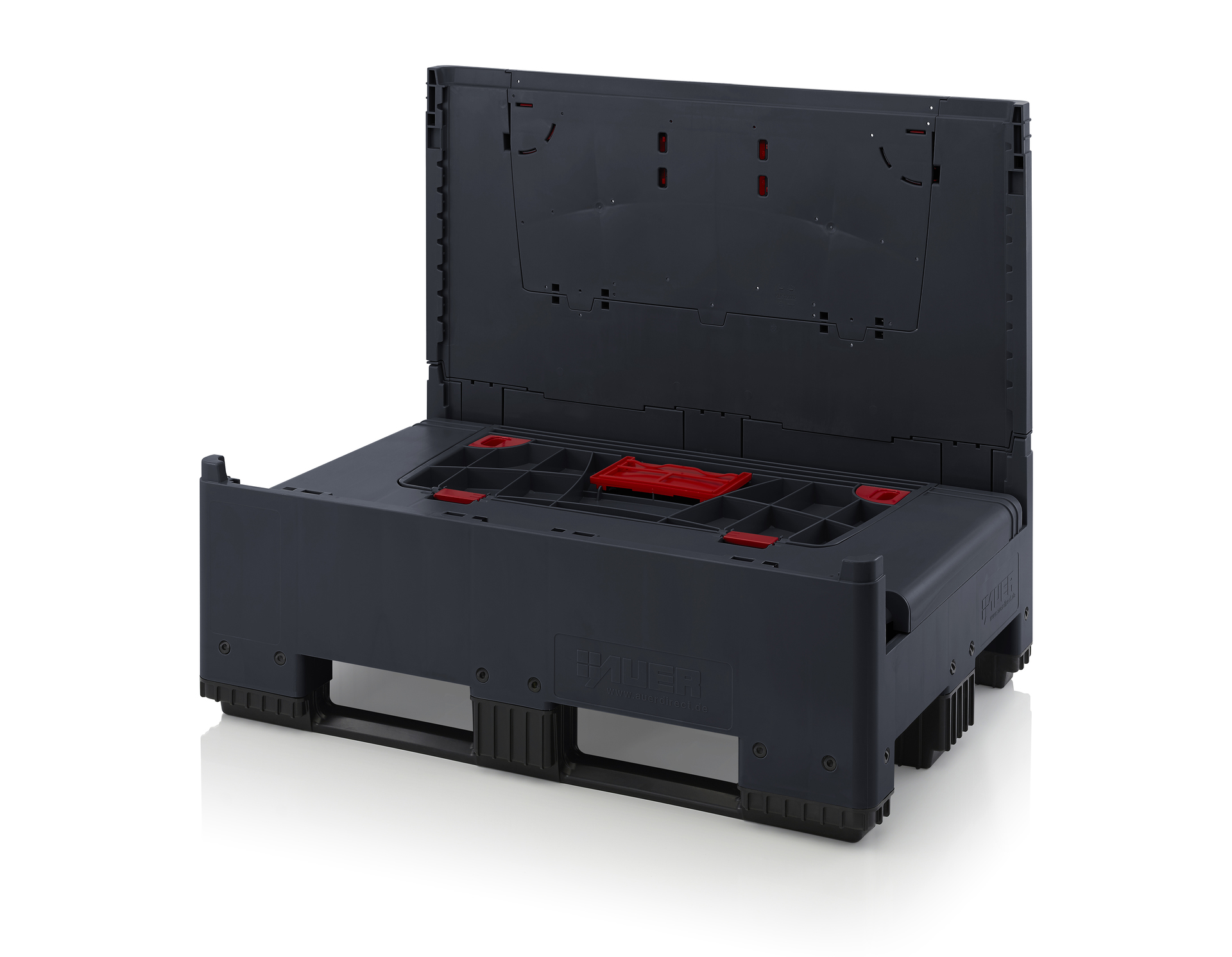 ESD KLK 1208K Складной ящик Bigbox с ESD-защитой на полозьях с четырьмя откидывающимися стенками 1200x800x1000 мм