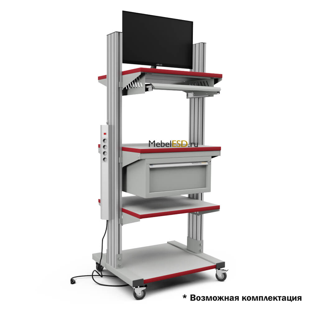 Мобильная компьютерная тележка для диспетчерских пунктов