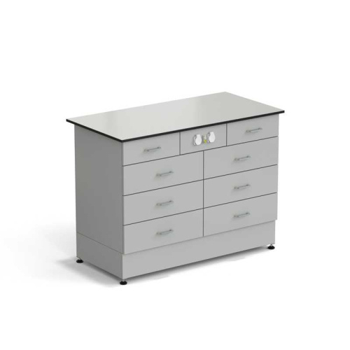 77.0139.10.08-01 Стол-тумба ЭКРОС 1200х600х900 мм 2 ящика + 3 ящика + 3 ящика с электрикой, раб. поверхность - LABGRADE