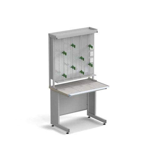 77.0053.10.03 Стол титровальный ЭКРОС 900х600х750/1735 мм, раб. поверхность - КЕРАМИКА с НС бортиком